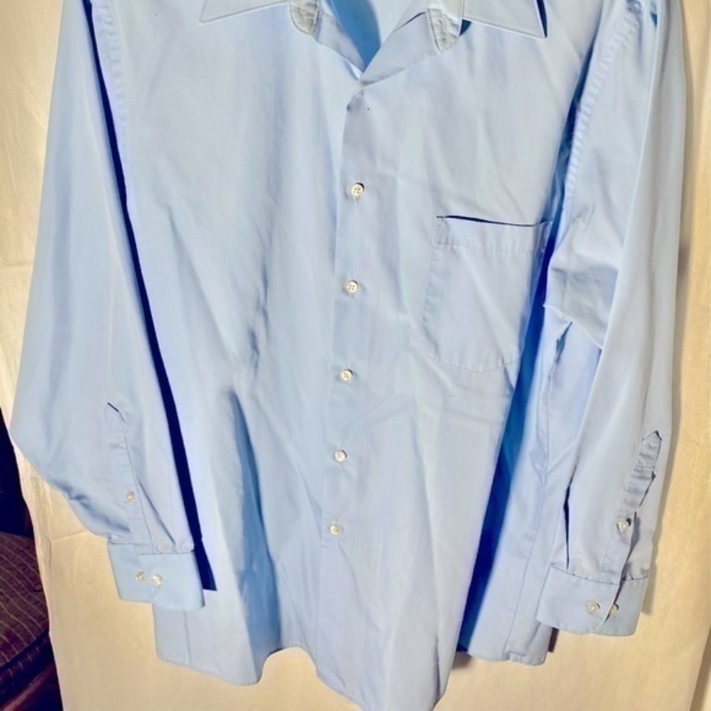 VAN HEUSEN regular fit button up shirt long sleeve blue size 16.5 men's